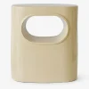 Table d'appoint space ceramique emaillee creme - hk living