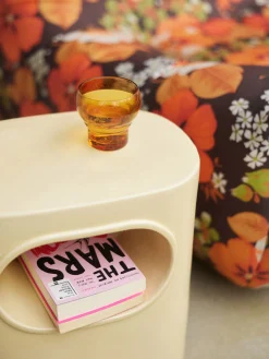 Table d'appoint space ceramique emaillee creme - hk living