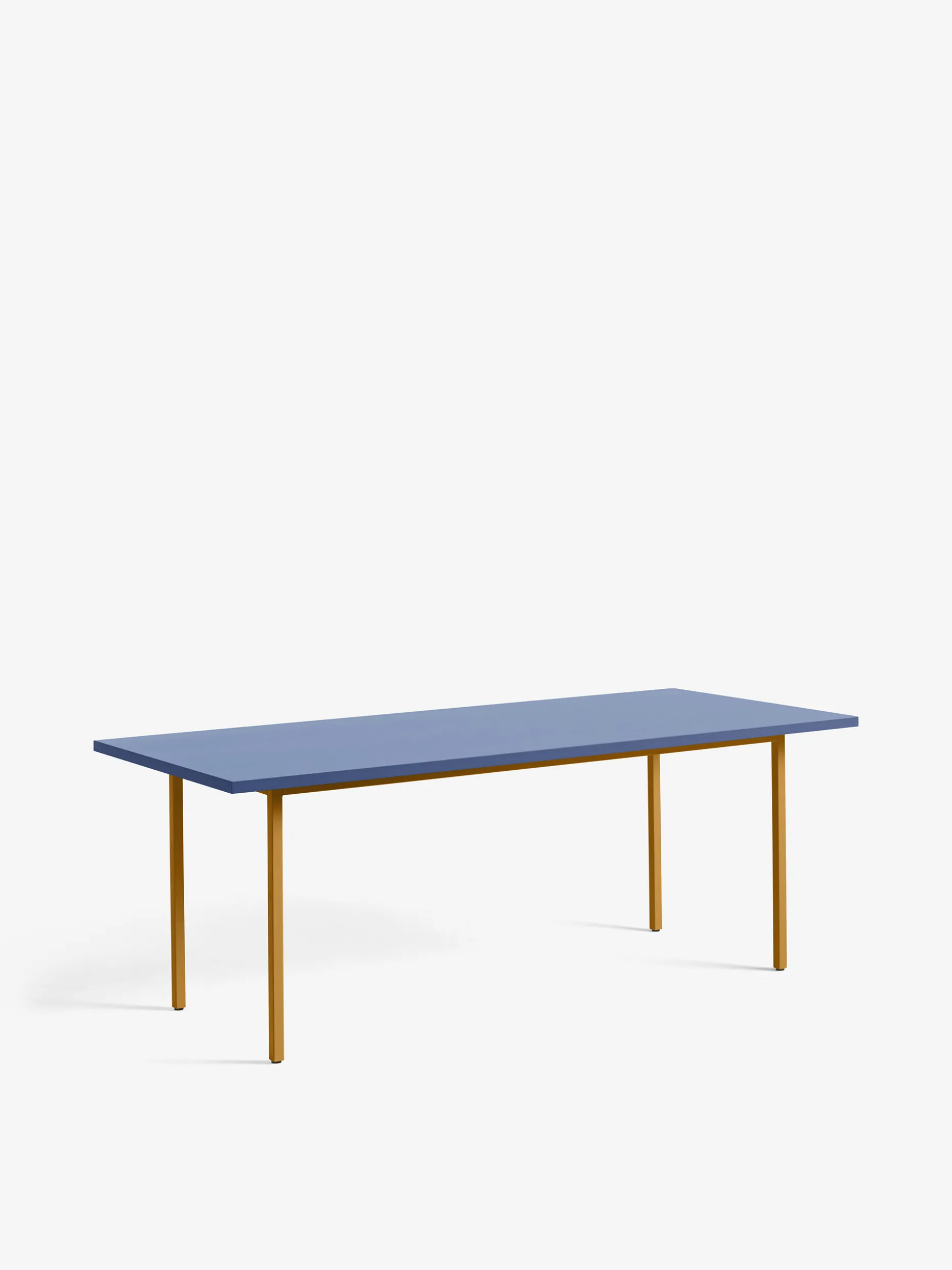 Table rectangulaire two-colour muller van severen bleu pied ocre l200cm - hay
