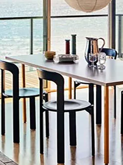 Table rectangulaire two-colour muller van severen gris pied ocre l200cm - hay