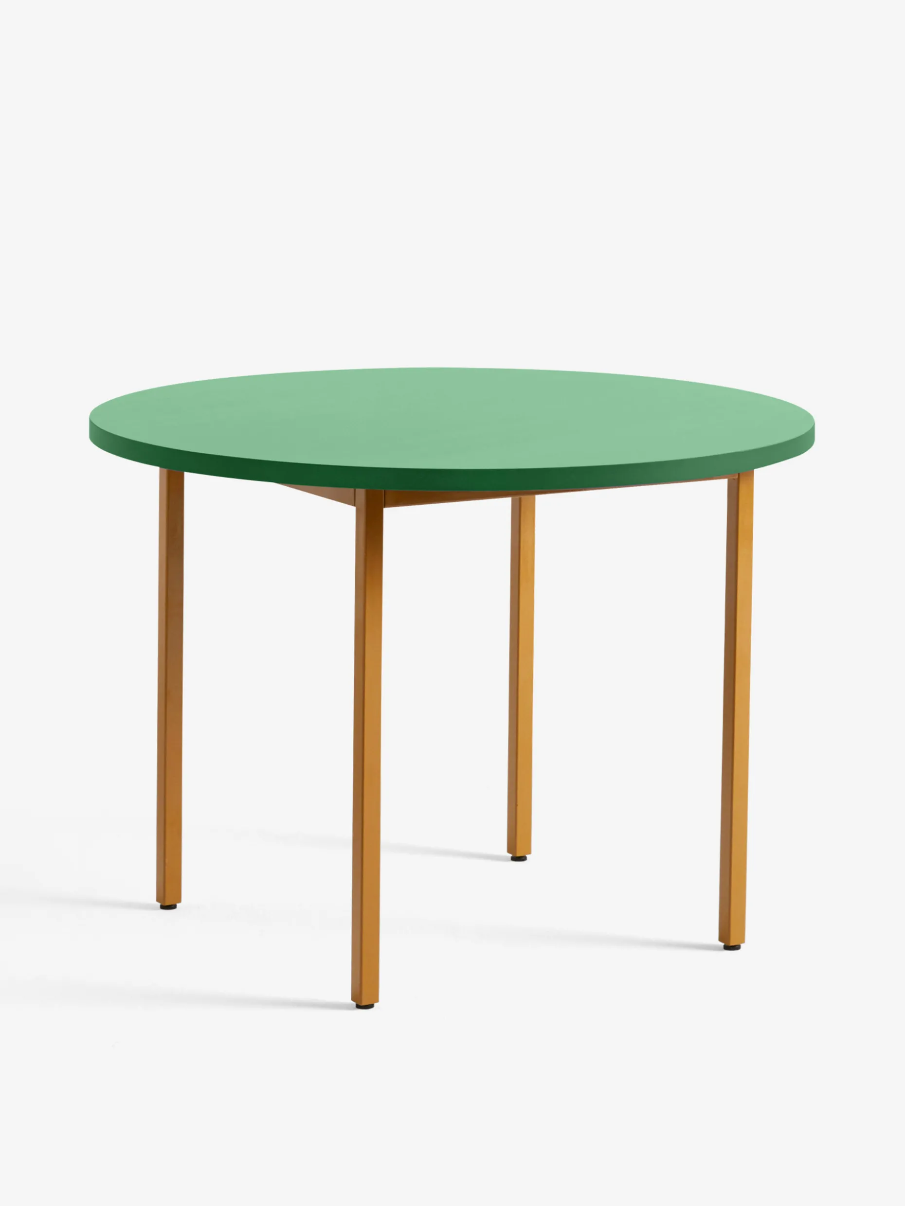 Table ronde two-colour muller van severen vert pied ocre d105cm - hay