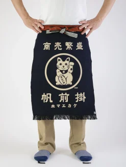 Tablier de cuisine japonais maekake lucky cat - anything