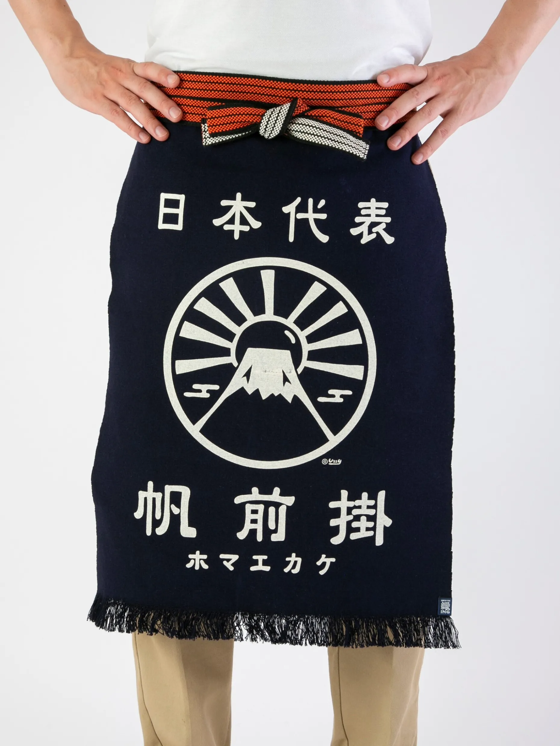 Tablier de cuisine japonais maekake mont fuji - anything