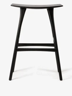 Tabouret haut osso grain and green chene massif noir - ethnicraft