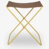 Tabouret pliable nola cuir acier jaune - broste copenhagen