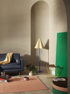 Tabouret pliable nola cuir acier jaune - broste copenhagen