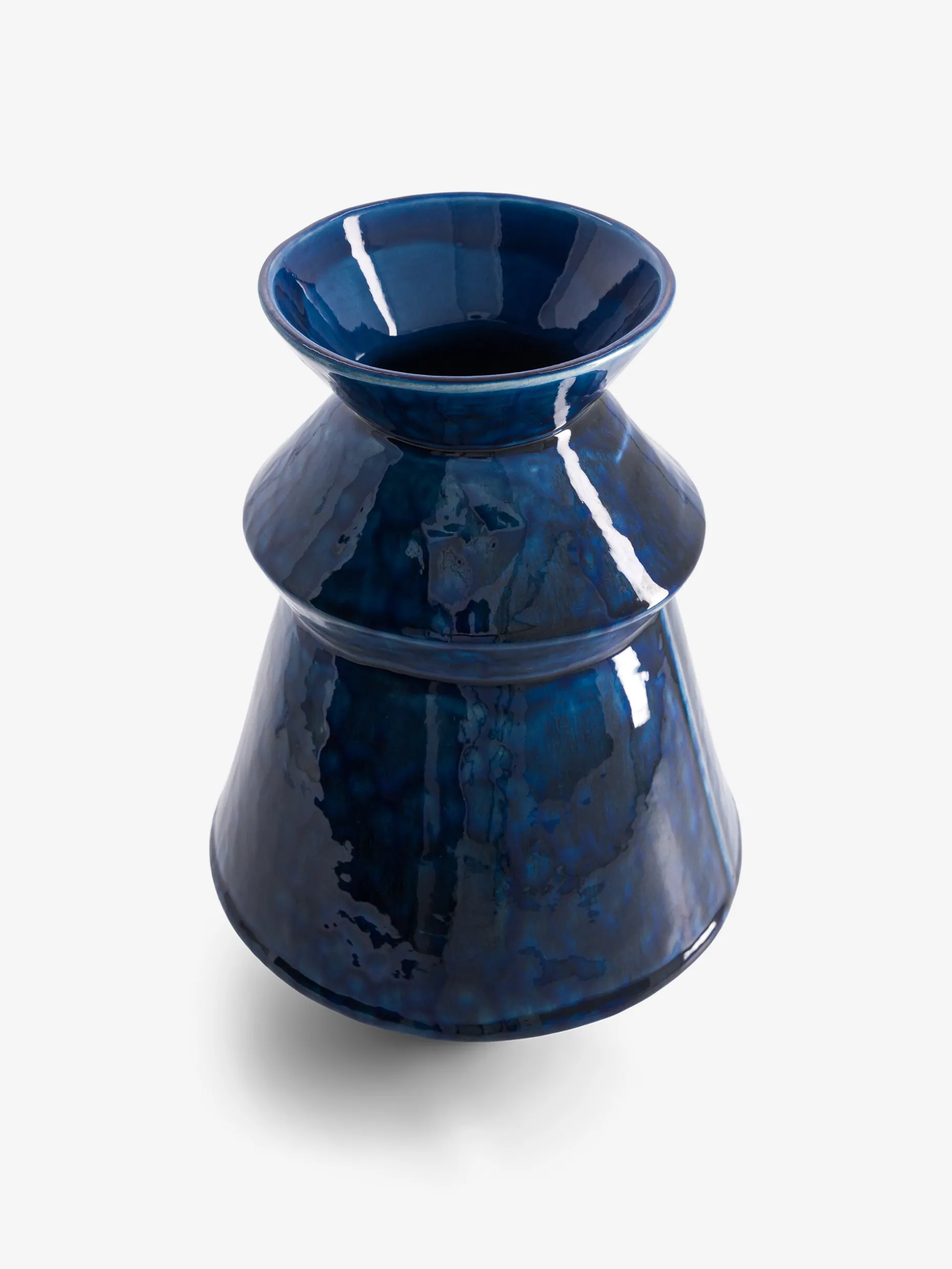 Vase bleu moyen a effet 19x29.5 cm