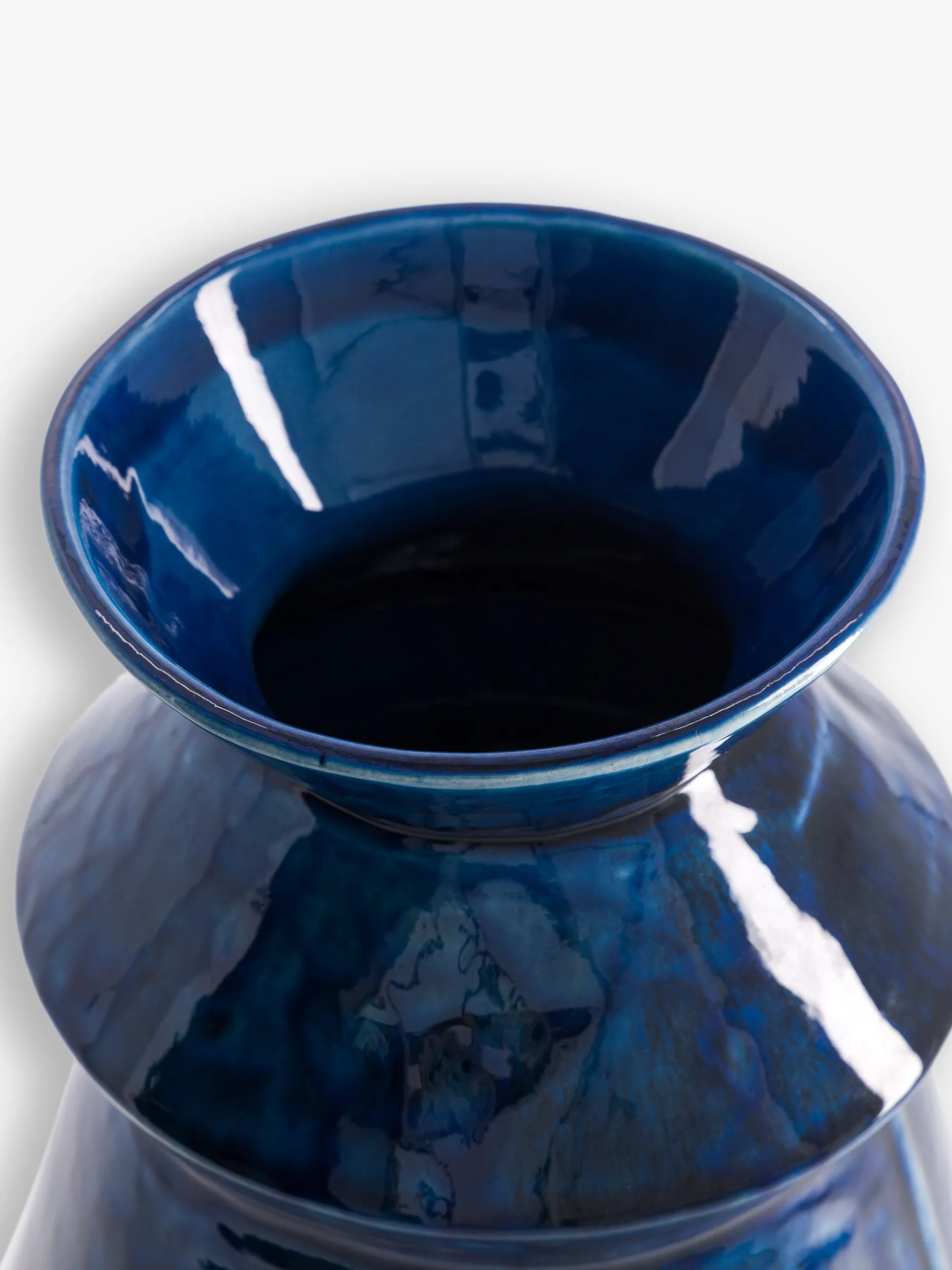 Vase bleu moyen a effet 19x29.5 cm