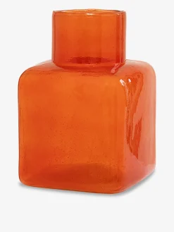 Vase cubo orange reycle d18 h27cm - urba...