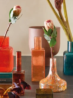 Vase cubo orange reycle d18 h27cm - urba...