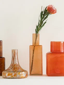 Vase cubo orange reycle d18 h27cm - urba...