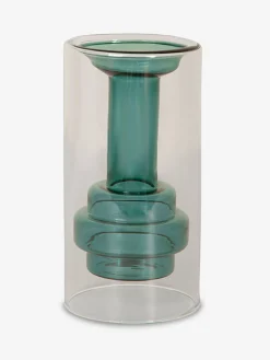 Vase double paroi emeraude d10 h19.5