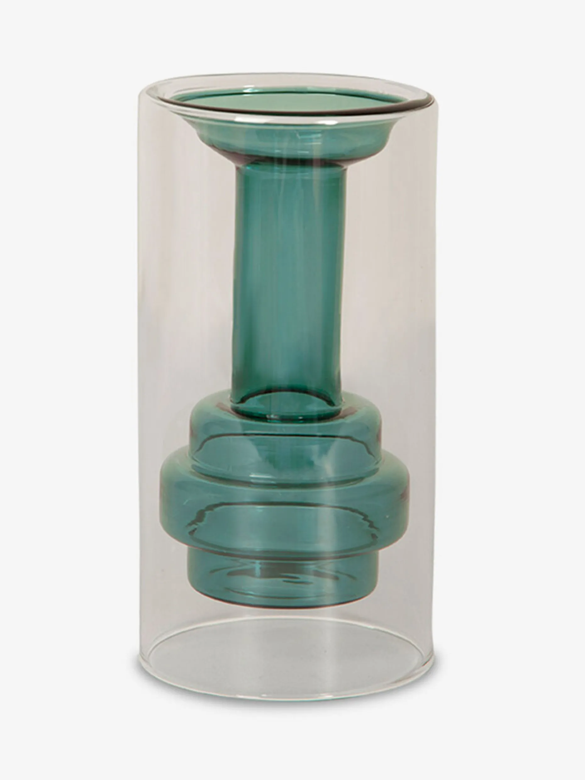 Vase double paroi emeraude d10 h19.5