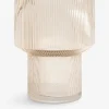 Vase strie champagne m