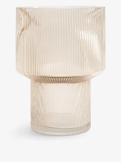 Vase strie champagne m