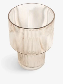 Vase strie champagne m