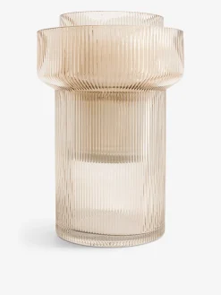 Vase strie champagne m