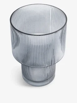 Vase strie gris m