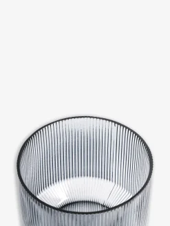 Vase strie gris m