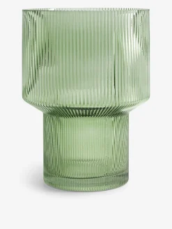 Vase strie olive m