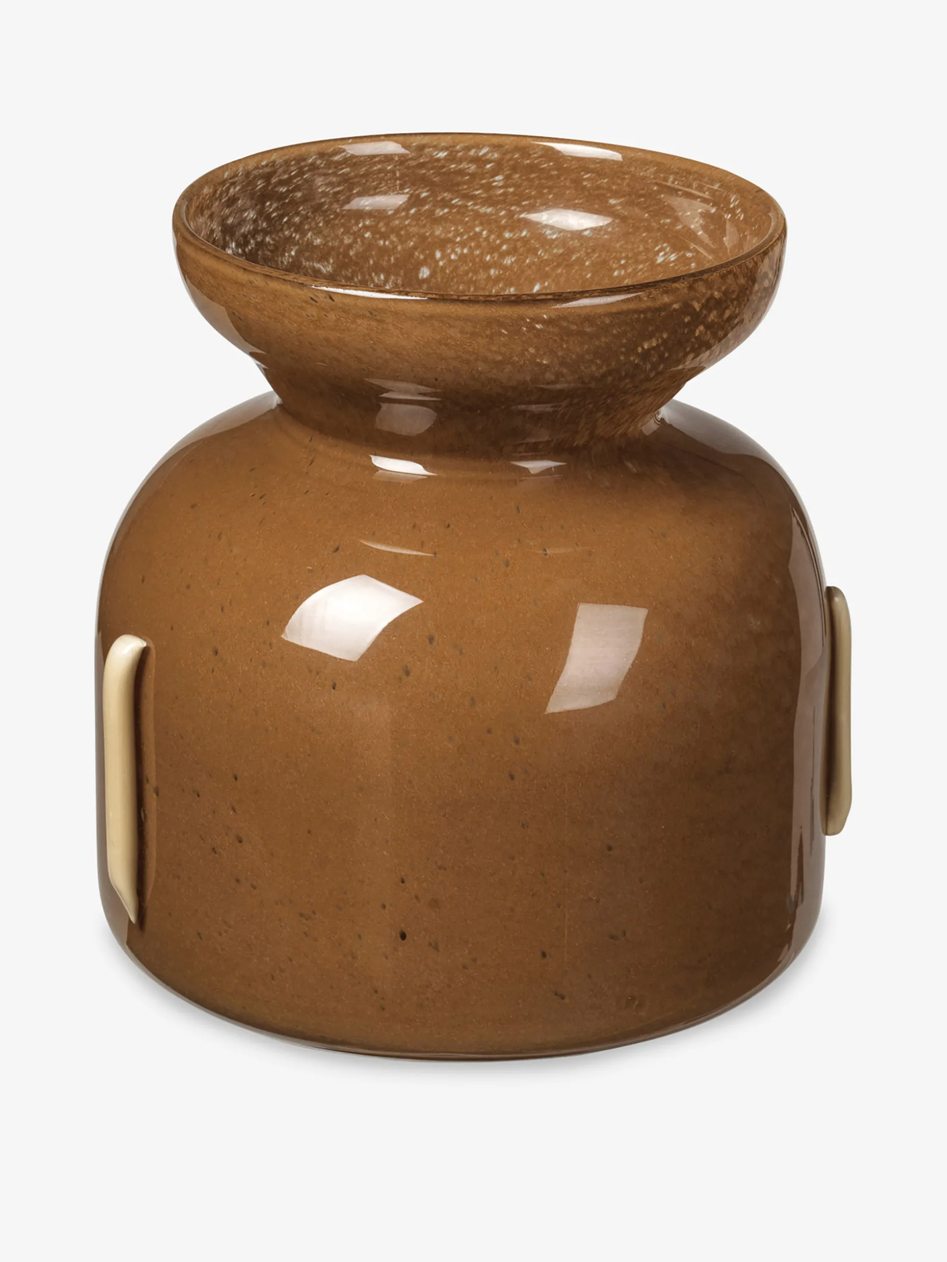 Vase verre souffle marron - broste copen...